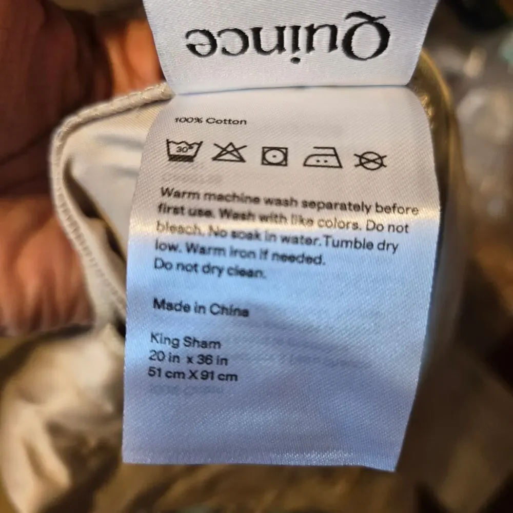 New Quince Signature Giza Cotton Sateen Duvet Cover 3Pc Set King Cal King Sand
